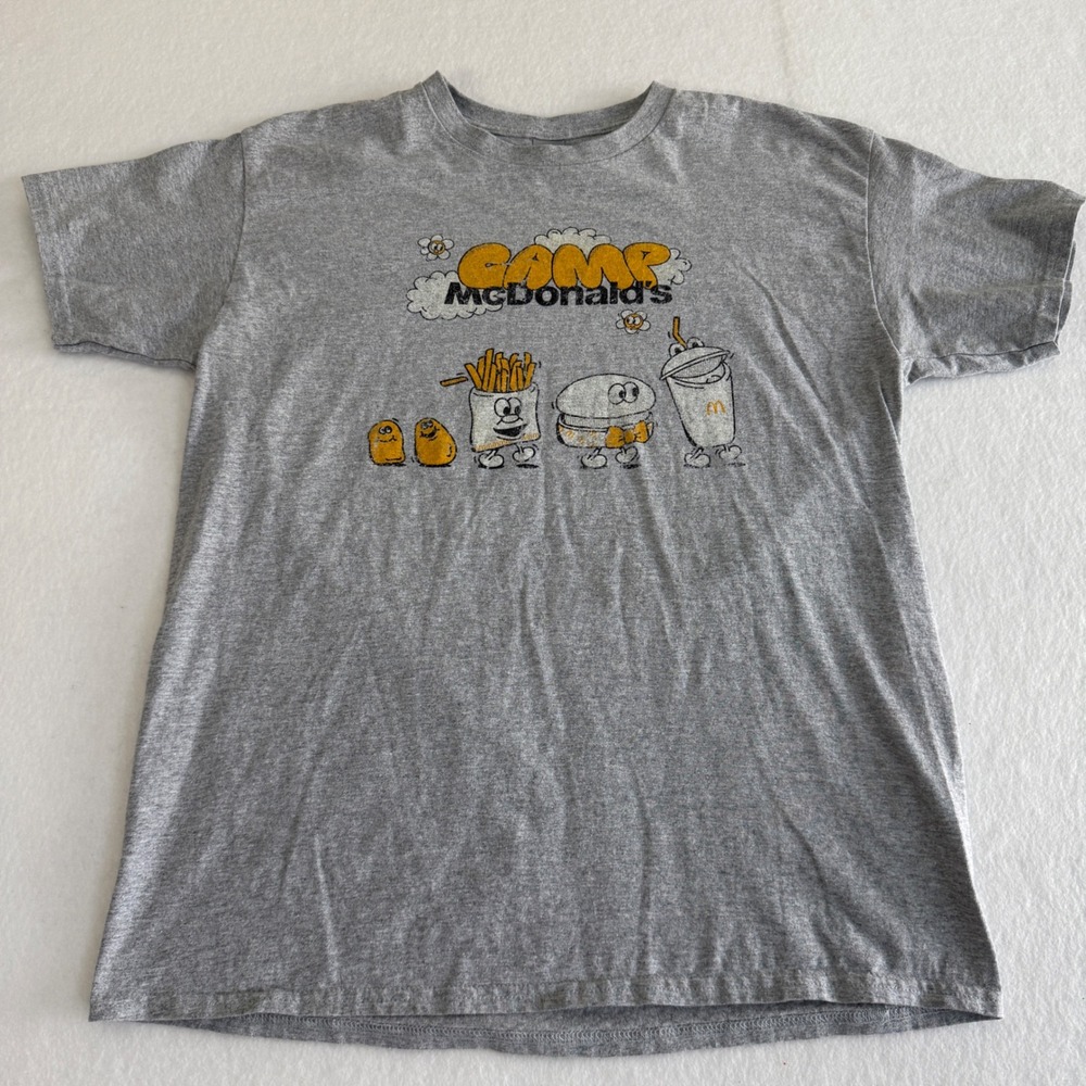 McDonald's Vintage Camp McDonald's Graphic T-Shirt Adult‎ Medium Gray